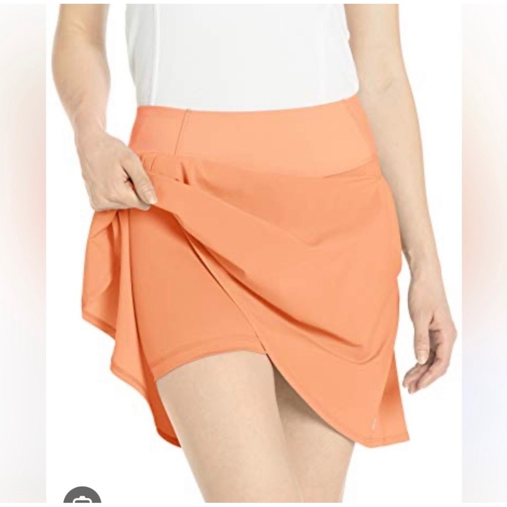 PUMA Golf PWRSHAPE Solid Woven Skirt Cantaloupe Orange Skort 595853 08 Small